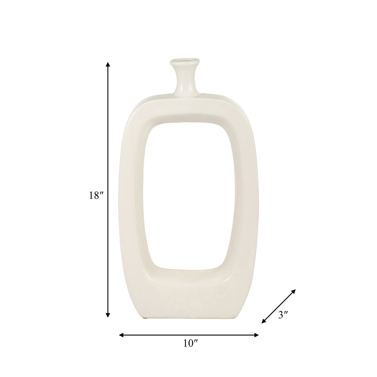 Cer, 18" Vase W/cut-out, Cream from Sagebrook Home - Luna Furniture