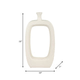 Cer, 18" Vase W/cut-out, Cream from Sagebrook Home - Luna Furniture