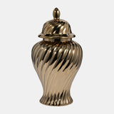 Cer, 20" Swirl Temple Jar, Gold - 19044-02