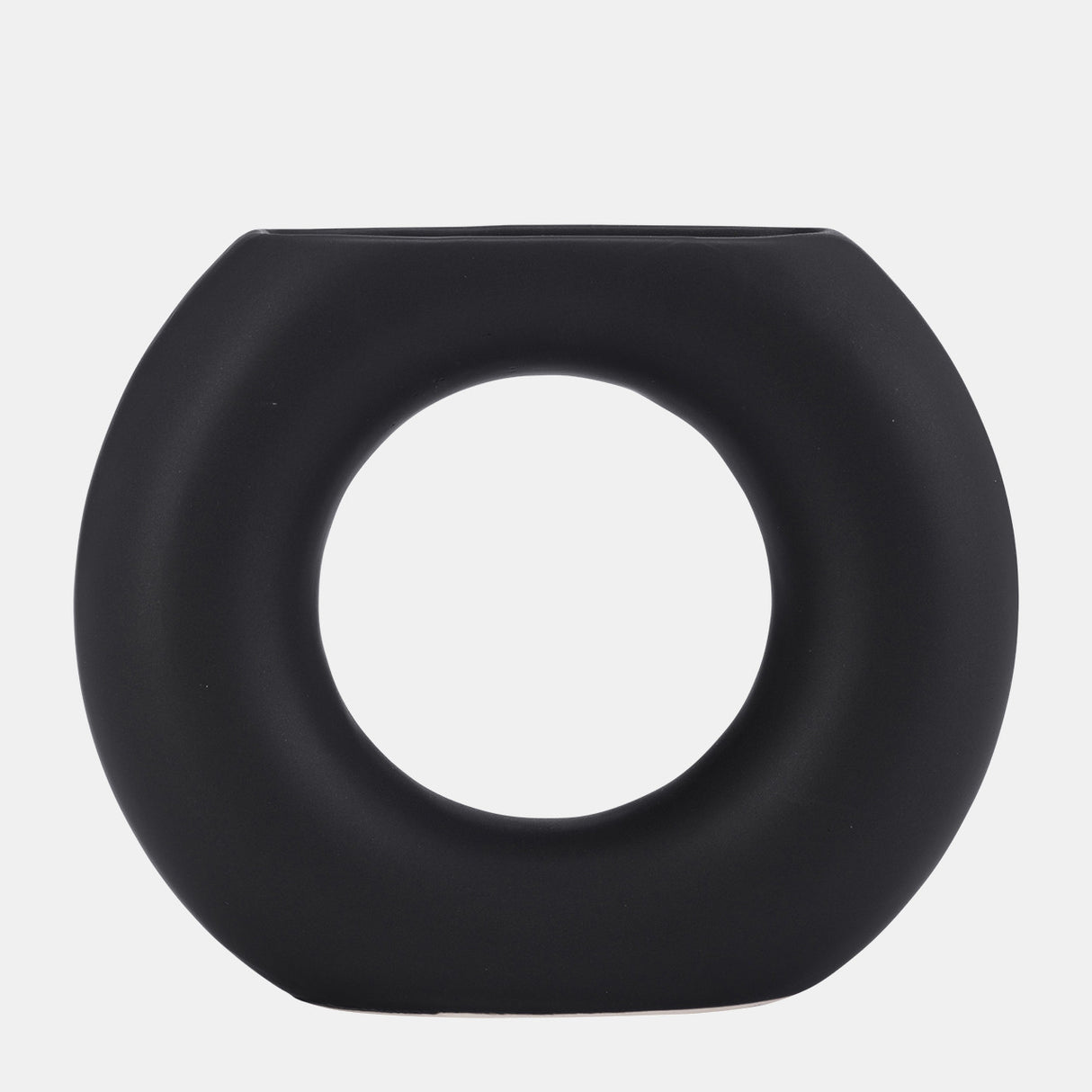 Cer, 5" Donut Vase, Black from Sagebrook Home - Luna Furniture