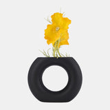 Cer, 5" Donut Vase, Black from Sagebrook Home - Luna Furniture