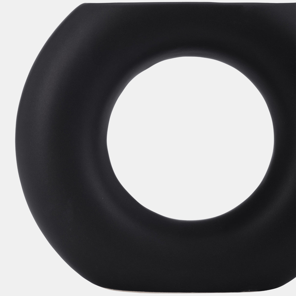 Cer, 5" Donut Vase, Black from Sagebrook Home - Luna Furniture