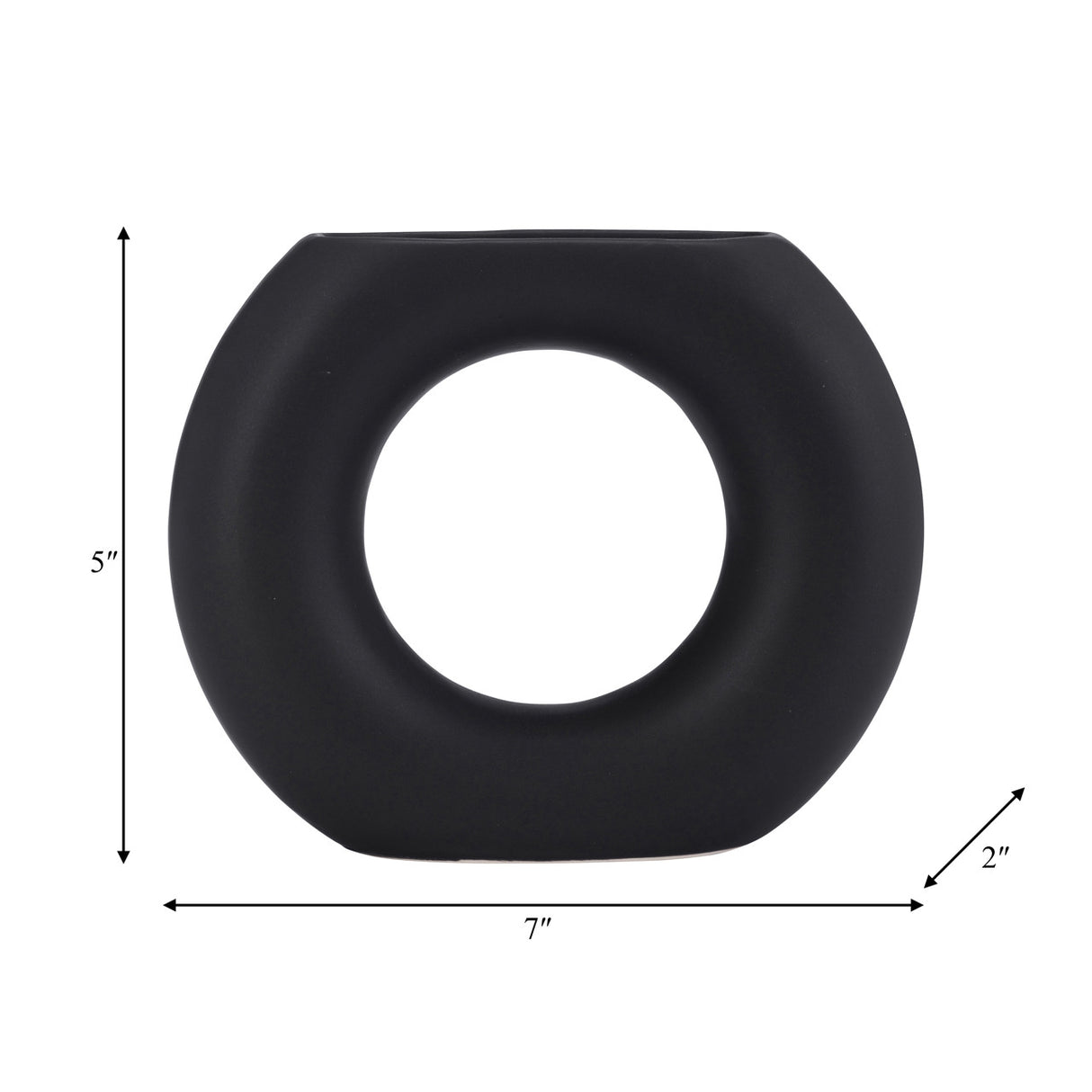 Cer, 5" Donut Vase, Black from Sagebrook Home - Luna Furniture