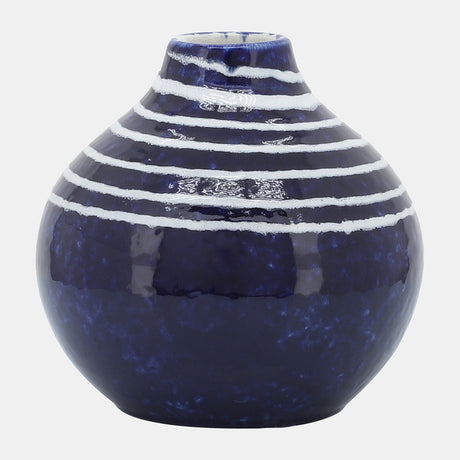 Cer, 5"h Primeval Vase, Blue from Sagebrook Home - Luna Furniture