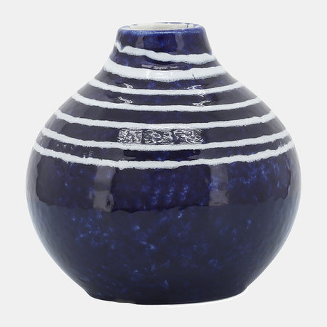 Cer, 5"h Primeval Vase, Blue from Sagebrook Home - Luna Furniture