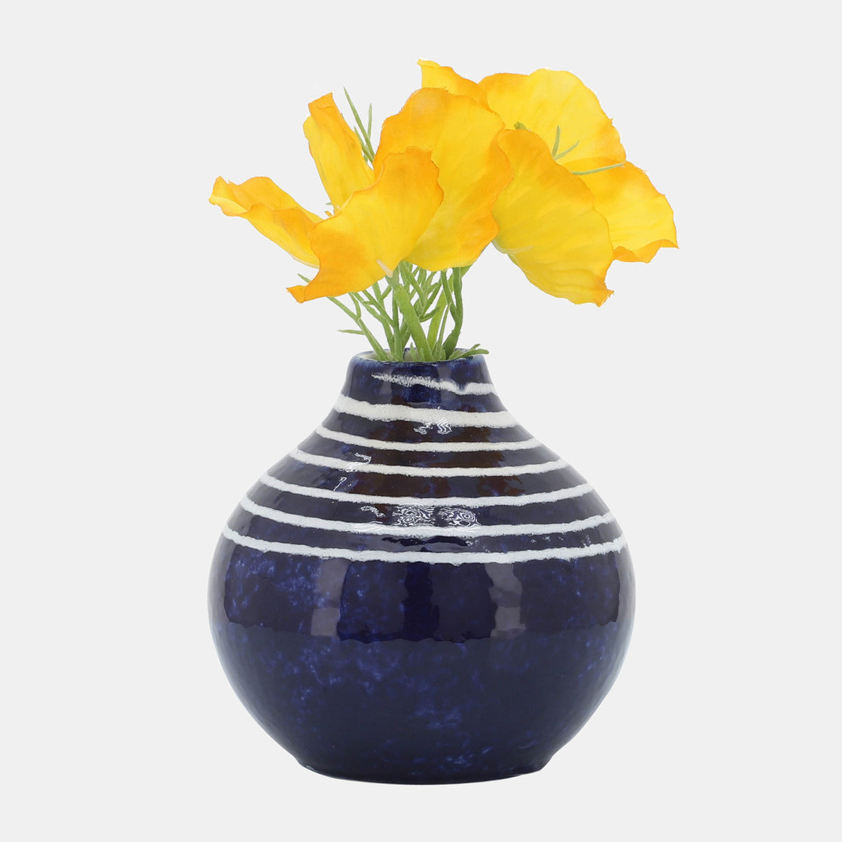 Cer, 5"h Primeval Vase, Blue from Sagebrook Home - Luna Furniture