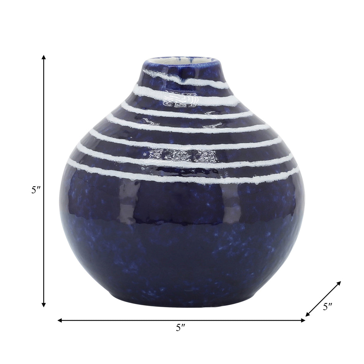 Cer, 5"h Primeval Vase, Blue from Sagebrook Home - Luna Furniture