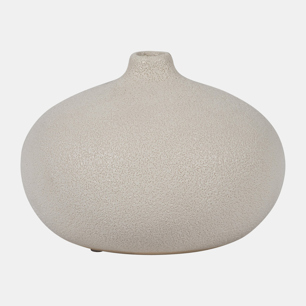 Cer, 5" Round Volcanic Vase, Cotton from Sagebrook Home - Luna Furniture