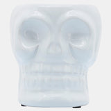 Cer, 5" Skull Vase, White from Sagebrook Home - Luna Furniture