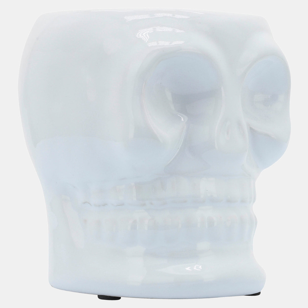 Cer, 5" Skull Vase, White from Sagebrook Home - Luna Furniture