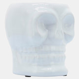 Cer, 5" Skull Vase, White from Sagebrook Home - Luna Furniture