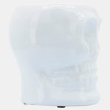 Cer, 5" Skull Vase, White from Sagebrook Home - Luna Furniture