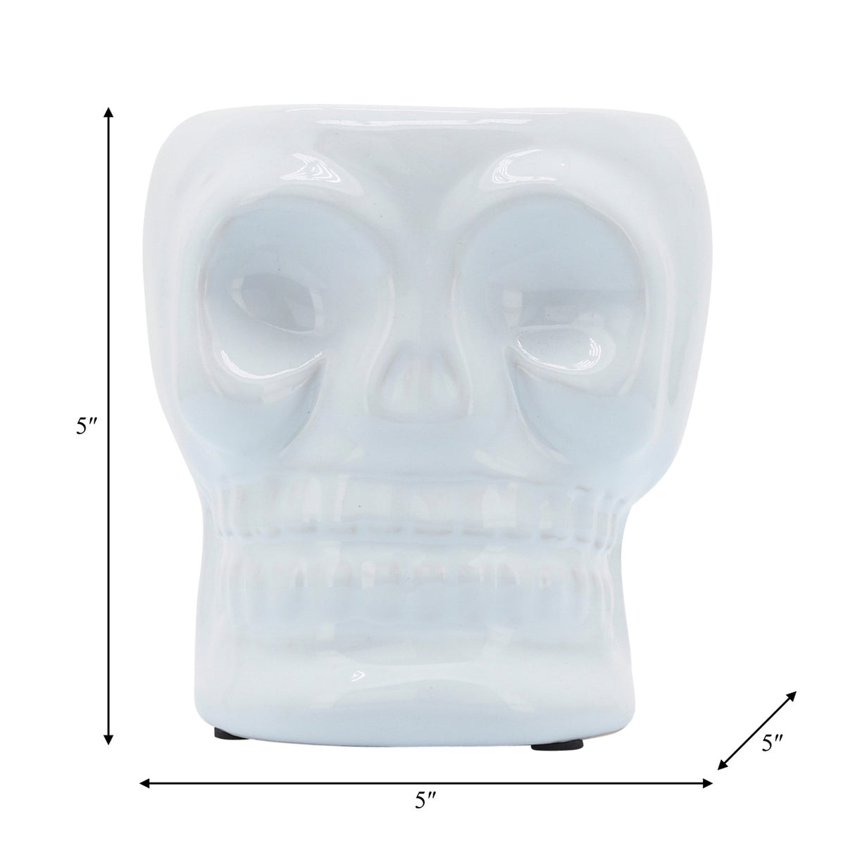 Cer, 5" Skull Vase, White from Sagebrook Home - Luna Furniture