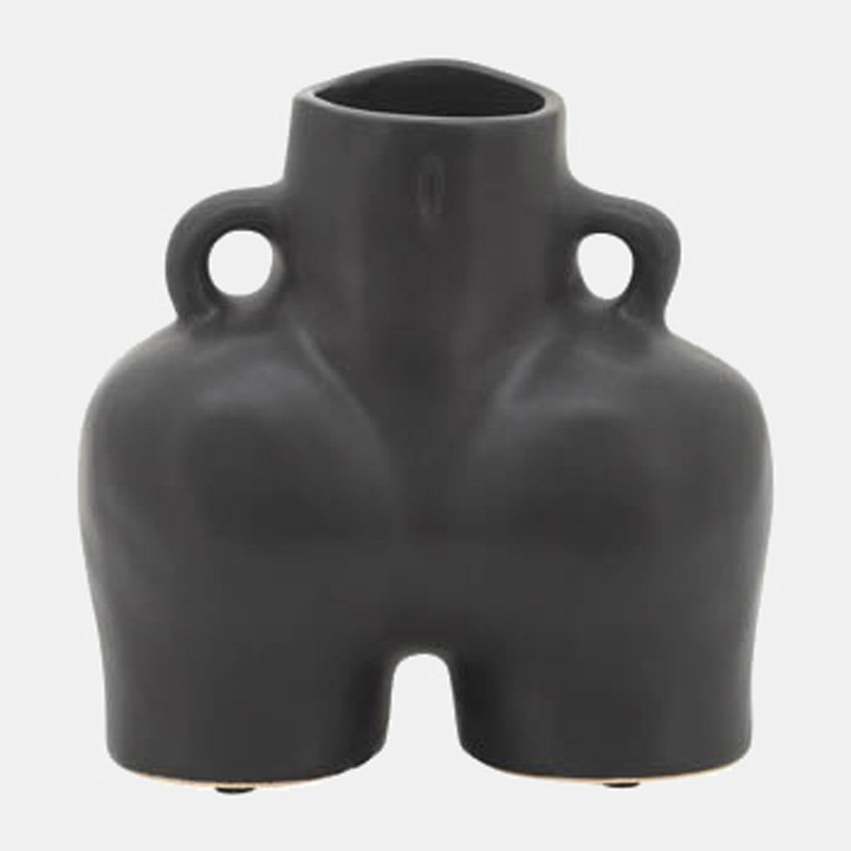 Cer, 6" Half Body Vase, Black from Sagebrook Home - Luna Furniture