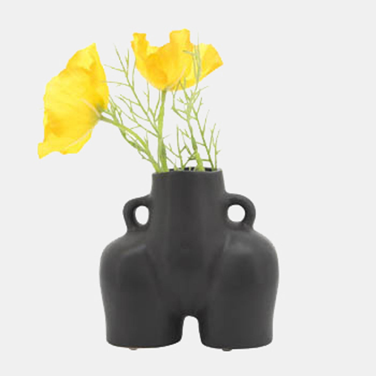 Cer, 6" Half Body Vase, Black from Sagebrook Home - Luna Furniture