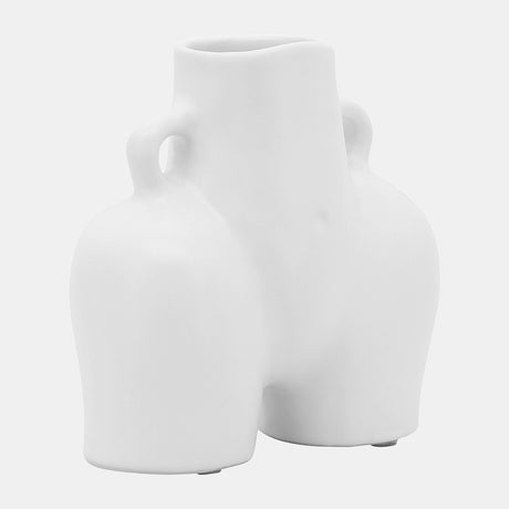 Cer, 6" Half Body Vase, White from Sagebrook Home - Luna Furniture