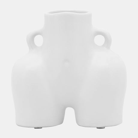 Cer, 6" Half Body Vase, White from Sagebrook Home - Luna Furniture