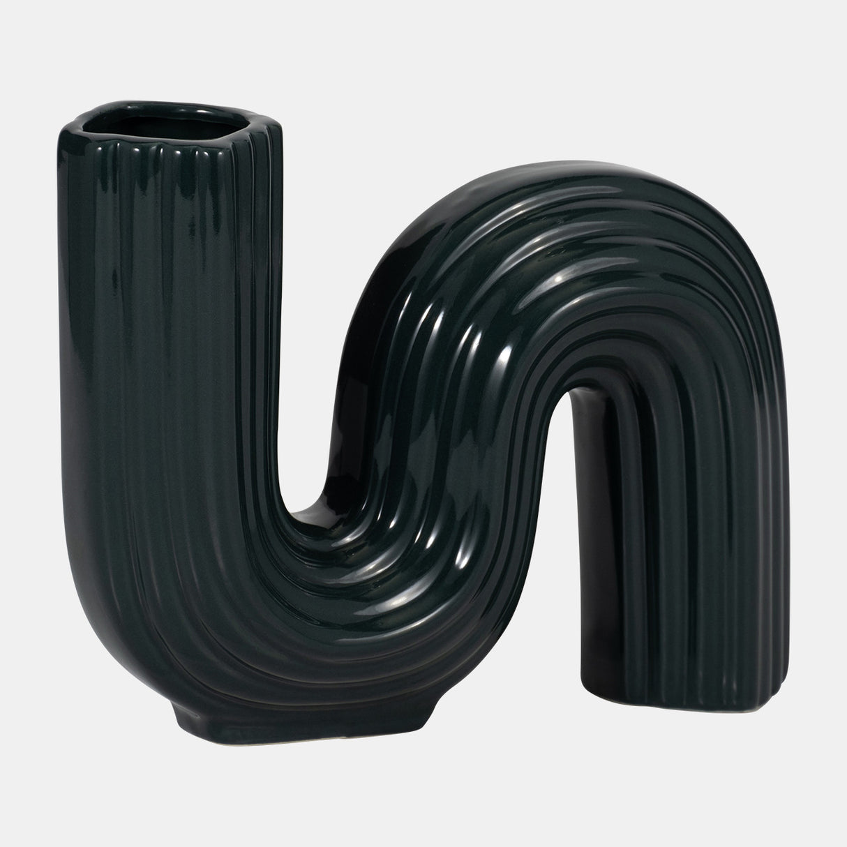 Cer, 6" Loopy Vase, Forest Green from Sagebrook Home - Luna Furniture