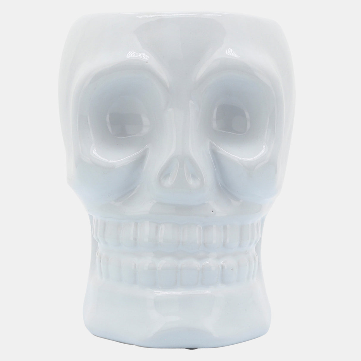 Cer, 6" Skull Vase, White from Sagebrook Home - Luna Furniture