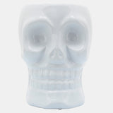 Cer, 6" Skull Vase, White from Sagebrook Home - Luna Furniture