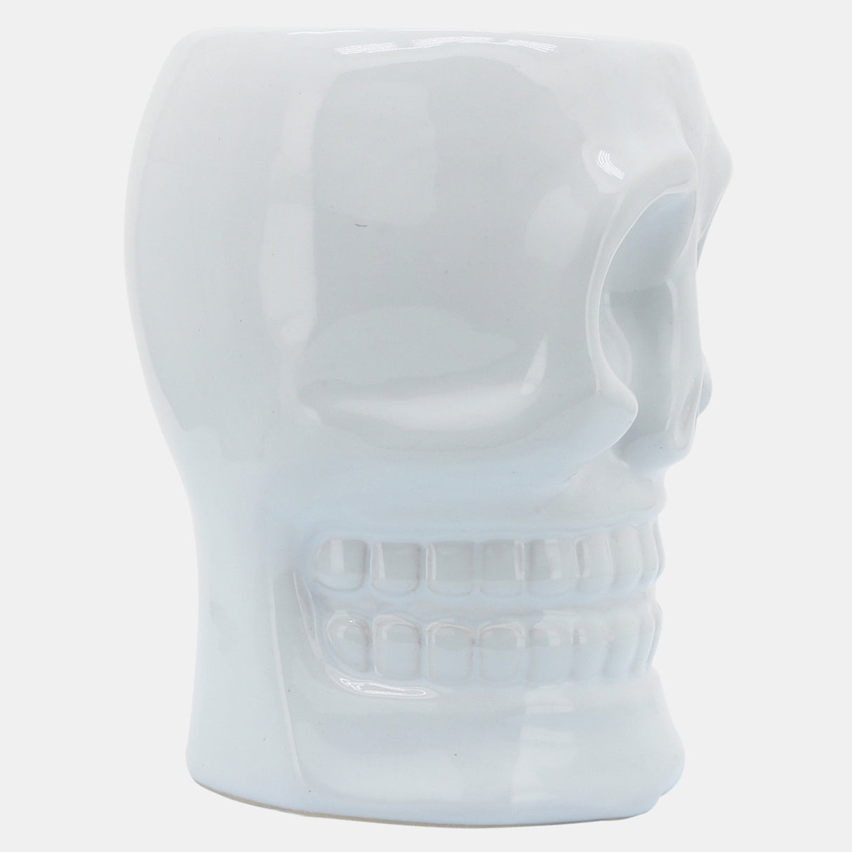 Cer, 6" Skull Vase, White from Sagebrook Home - Luna Furniture