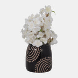 Cer, 6" Tribal Arch Vase, Black/tan from Sagebrook Home - Luna Furniture