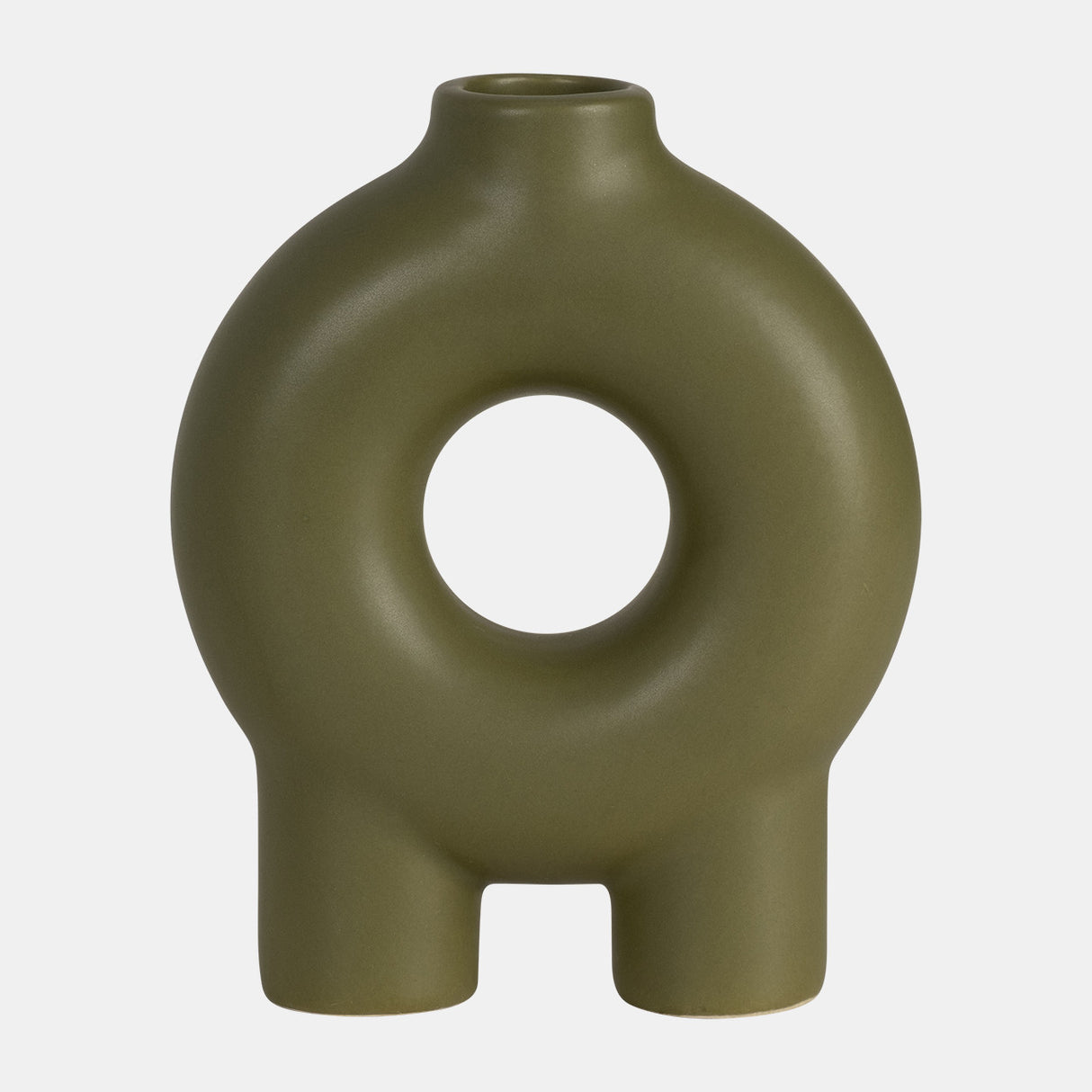 Cer,7",donut Footed Vase,olive from Sagebrook Home - Luna Furniture