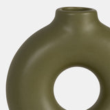 Cer,7",donut Footed Vase,olive from Sagebrook Home - Luna Furniture