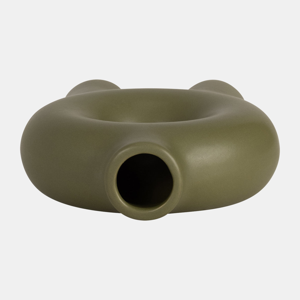 Cer,7",donut Footed Vase,olive from Sagebrook Home - Luna Furniture