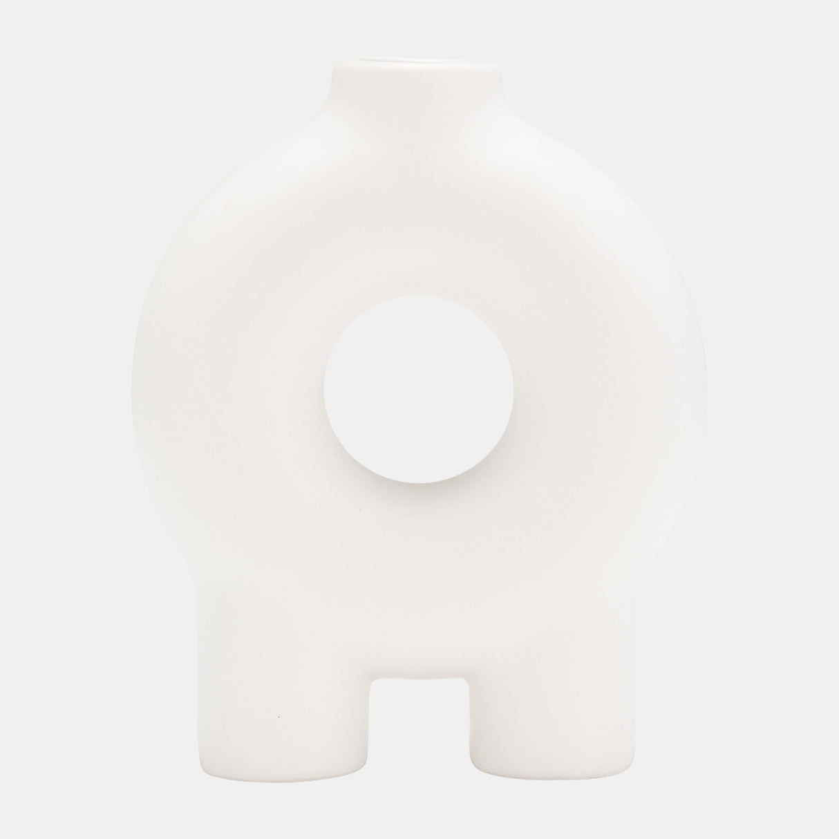 Cer,7",donut Footed Vase,white from Sagebrook Home - Luna Furniture