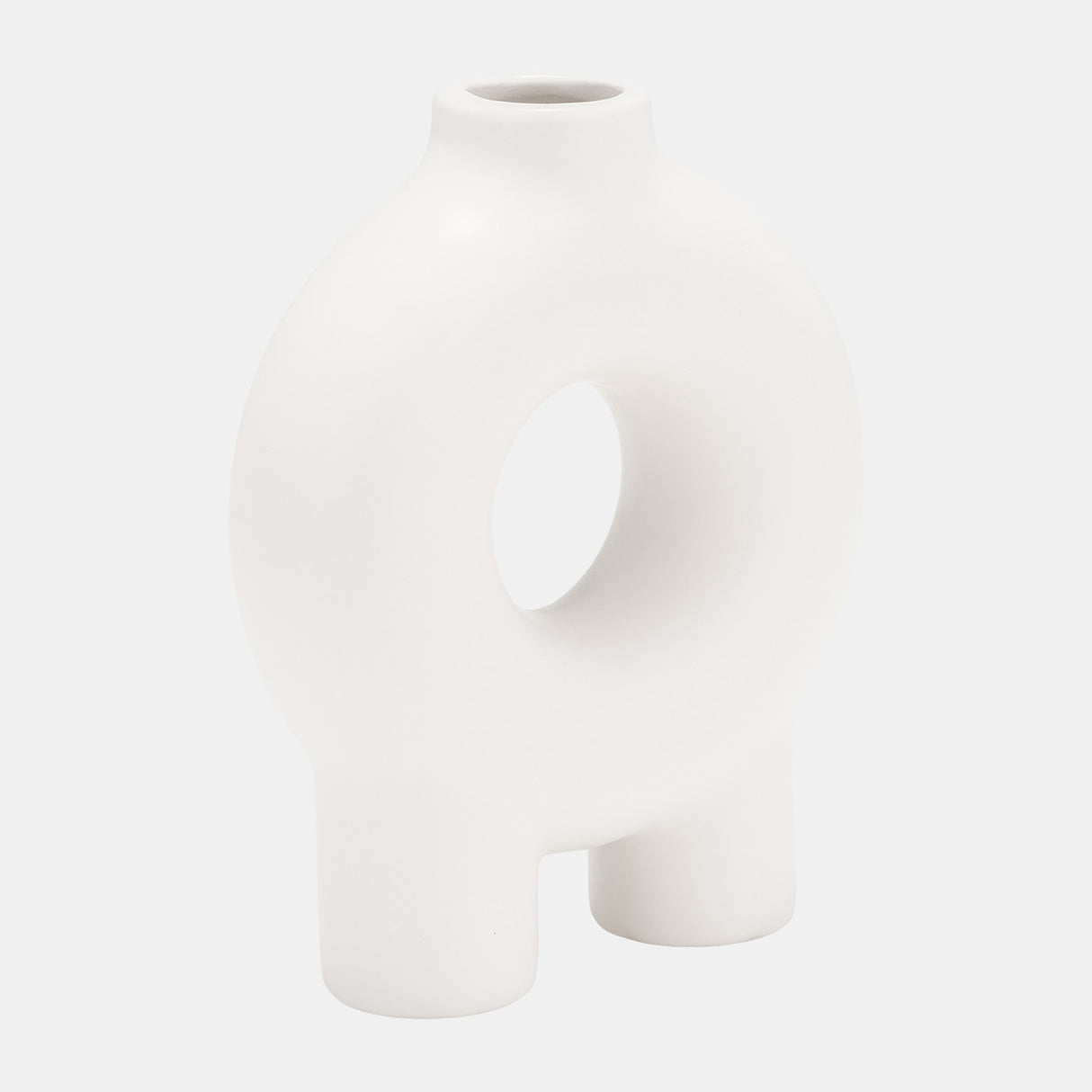 Cer,7",donut Footed Vase,white from Sagebrook Home - Luna Furniture