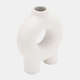 Cer,7",donut Footed Vase,white from Sagebrook Home - Luna Furniture