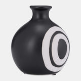 Cer, 7"h Abstract Vase, Black from Sagebrook Home - Luna Furniture