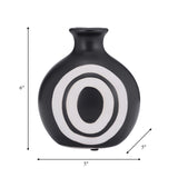 Cer, 7"h Abstract Vase, Black from Sagebrook Home - Luna Furniture