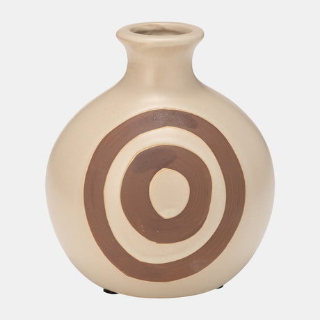 Cer, 7"h Abstract Vase, Irish Cream from Sagebrook Home - Luna Furniture