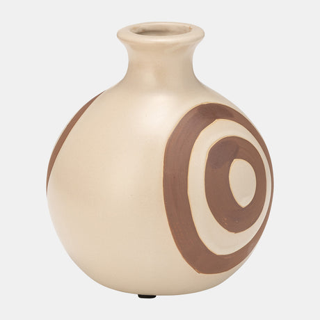 Cer, 7"h Abstract Vase, Irish Cream from Sagebrook Home - Luna Furniture