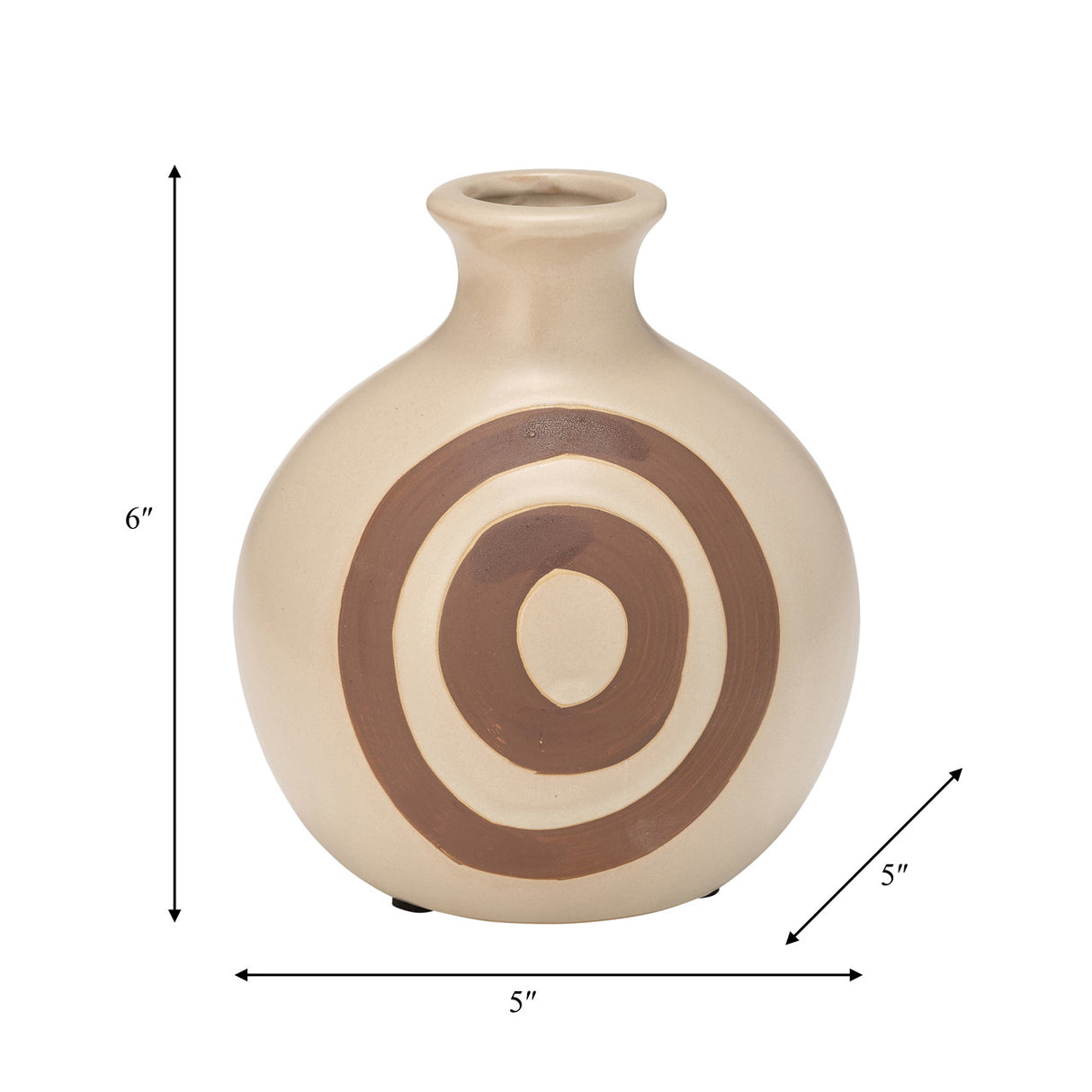 Cer, 7"h Abstract Vase, Irish Cream from Sagebrook Home - Luna Furniture