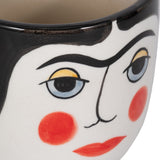 Cer, 7"h Frida Face Flower Vase, Blk/wht from Sagebrook Home - Luna Furniture