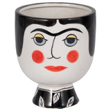 Cer, 7"h Frida Face Flower Vase, Blk/wht from Sagebrook Home - Luna Furniture