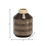 Cer, 7"h Lines Vase, Java from Sagebrook Home - Luna Furniture