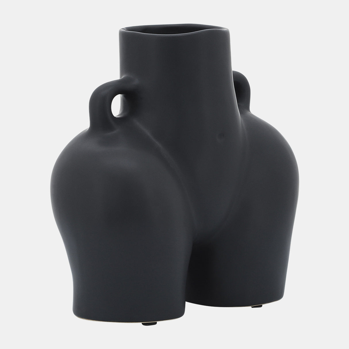 Cer, 7" Half Body Vase, Black from Sagebrook Home - Luna Furniture