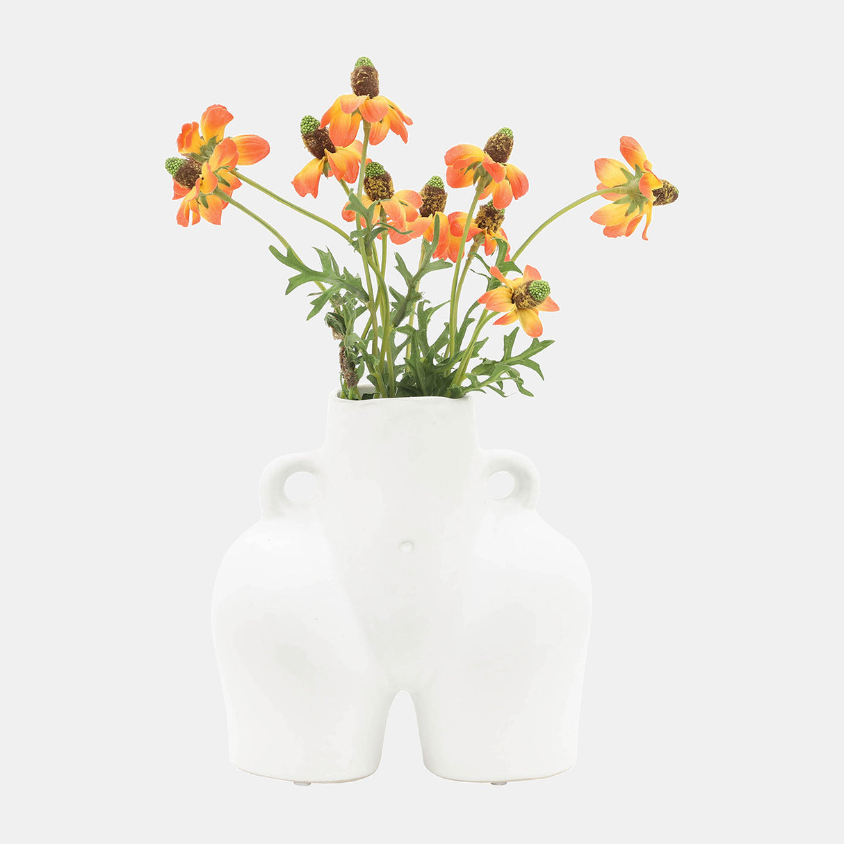 Cer, 7" Half Body Vase, White from Sagebrook Home - Luna Furniture