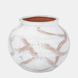 Cer, 7" Round Global Vase, White from Sagebrook Home - Luna Furniture