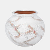 Cer, 7" Round Global Vase, White from Sagebrook Home - Luna Furniture