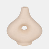 Cer, 7" Short Open Cut-out Nomad Vase, Ivory from Sagebrook Home - Luna Furniture