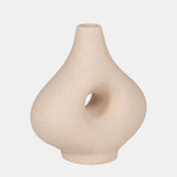 Cer, 7" Short Open Cut-out Nomad Vase, Ivory from Sagebrook Home - Luna Furniture