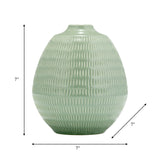 Cer,7",stripe Oval Vase,dark Sage from Sagebrook Home - Luna Furniture