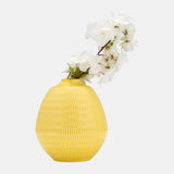 Cer,7",stripe Oval Vase,yellow from Sagebrook Home - Luna Furniture