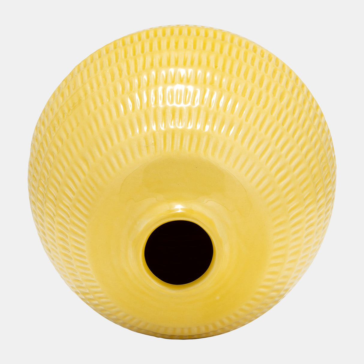 Cer,7",stripe Oval Vase,yellow from Sagebrook Home - Luna Furniture