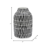 Cer, 7" Tribal Vase, Black from Sagebrook Home - Luna Furniture